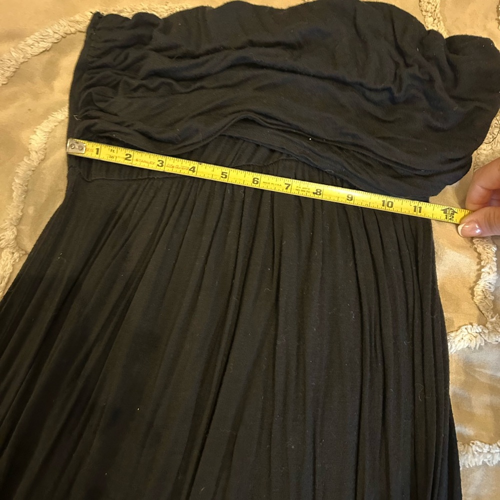 Moa Moa Black Strapless Maxi Dress with Blue Floral Accent - Picture 7 of 8